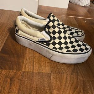 Checkered platform vans